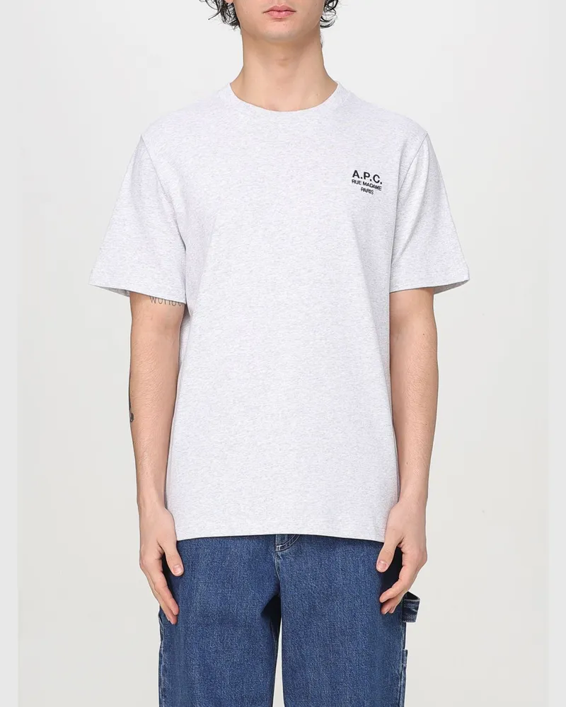 A.P.C. Baumwoll-T-Shirt mit Logo Grau