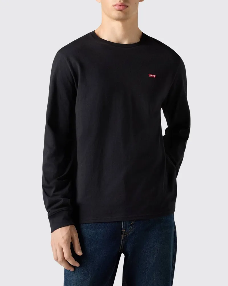 Levi's LEVI Langärmeliges Baumwoll-T-Shirt von mit Kontrastlogo Schwarz