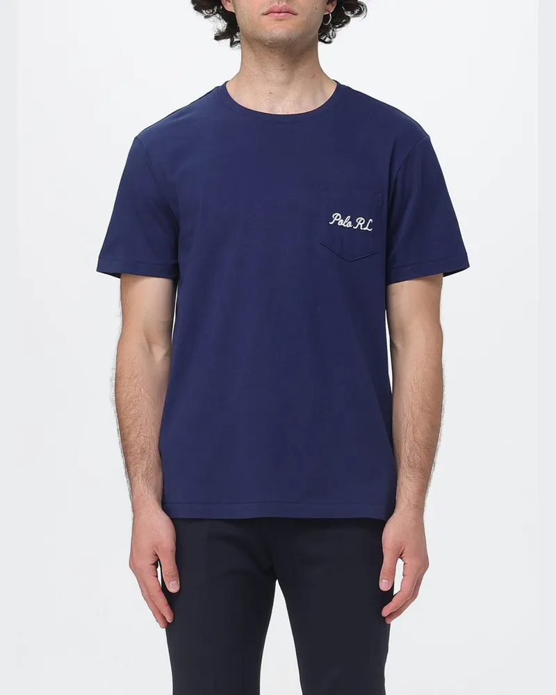 Ralph Lauren Baumwoll-T-Shirt mit Teddy-Print Blau