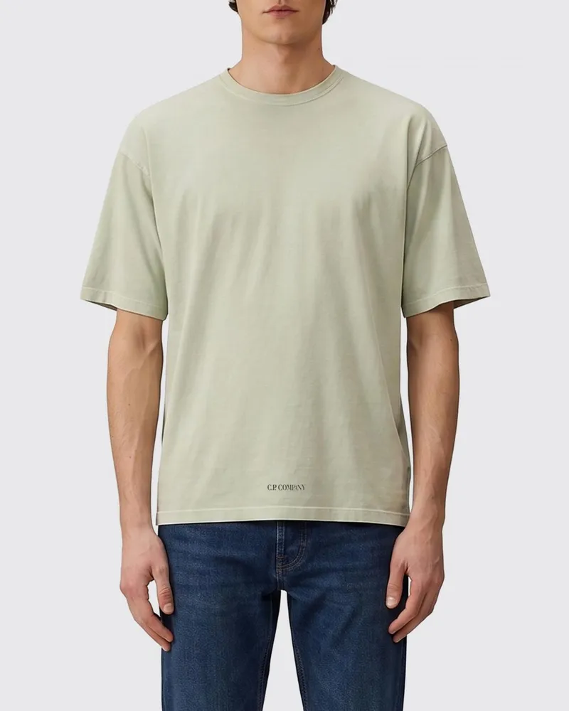 C.P. Company Basic Baumwoll-T-Shirt Grau