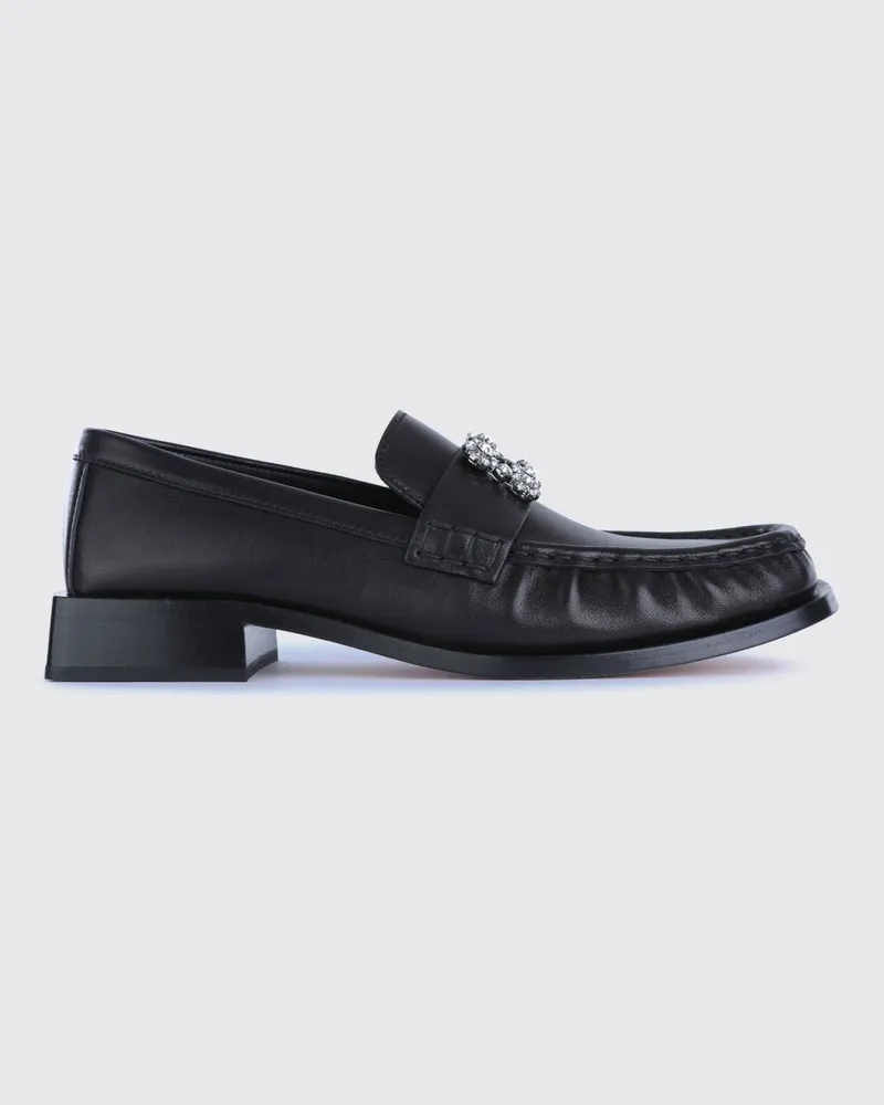 Roger Vivier Viv' Rangers Penny-Loafer aus Leder mit Kristall-Schnalle Schwarz