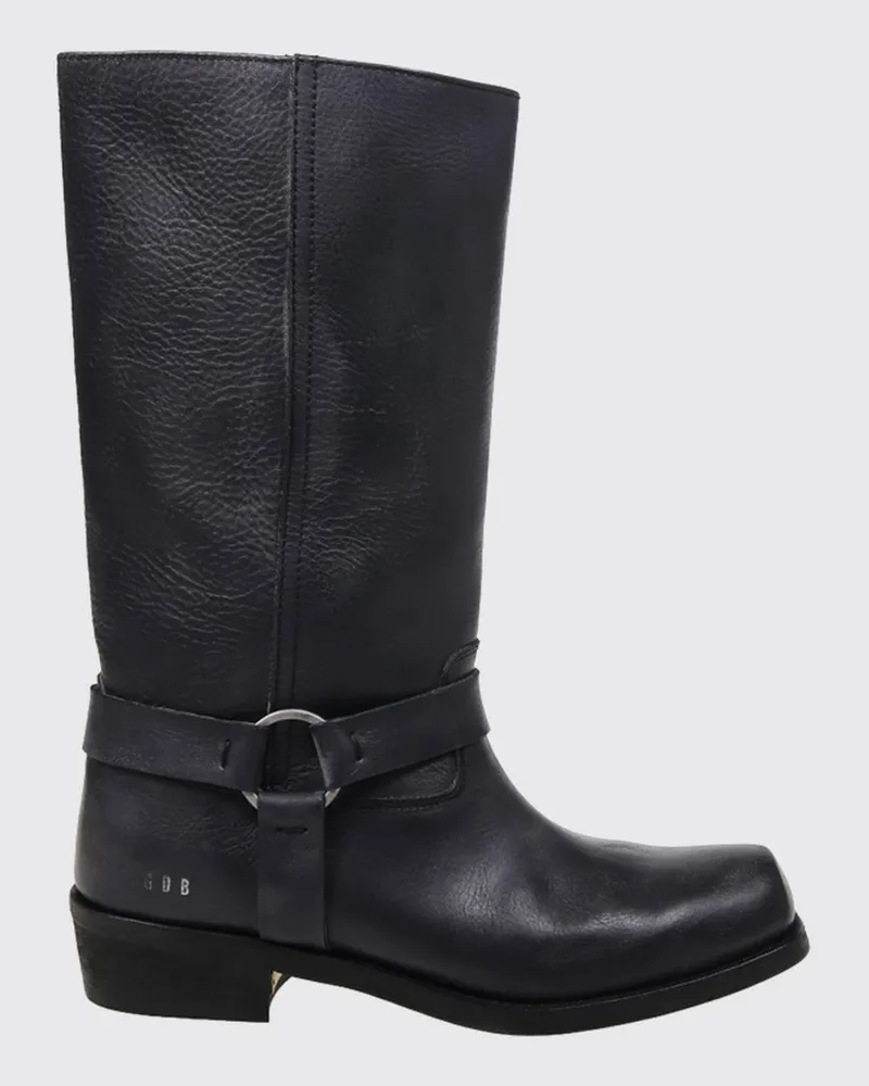 Golden Goose Westernstiefel aus Kalbsleder mit eckiger Kappe und niedrigem Absatz Schwarz