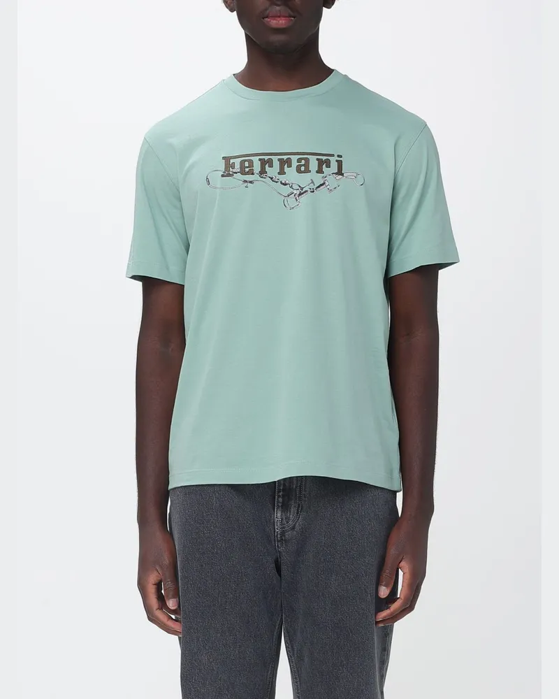 Ferrari T-Shirt aus Baumwolle mit Logo Grün