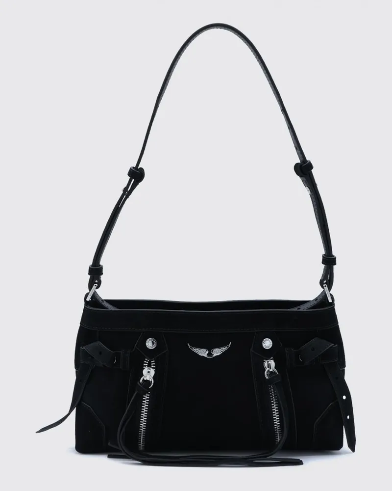 Zadig & Voltaire ZADIG  VOLTAIRE Madison Schultertasche Zadig & Voltaire aus Leder und Wildleder mit metallischem Logo Schwarz
