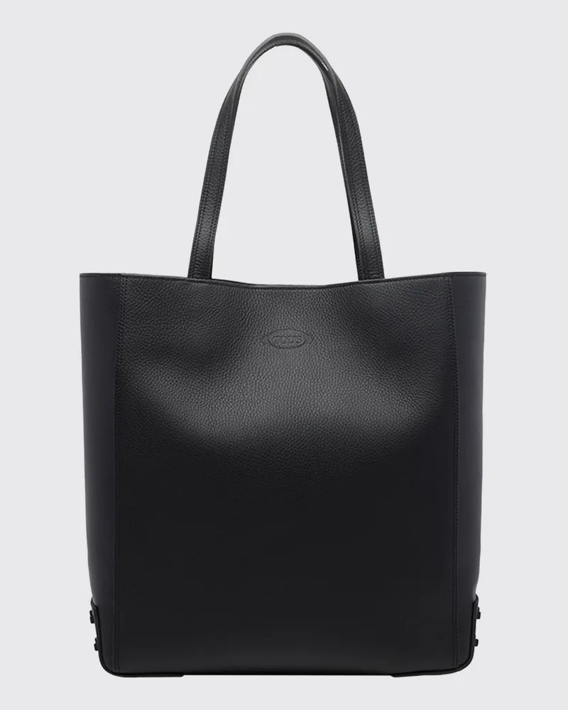 TOD'S Tote-Bag für Herren aus gehämmertem Leder mit doppeltem Henkel Schwarz
