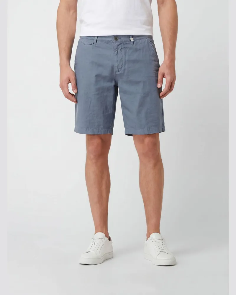 MYTHS Chino-Shorts aus Leinenmischung Blau