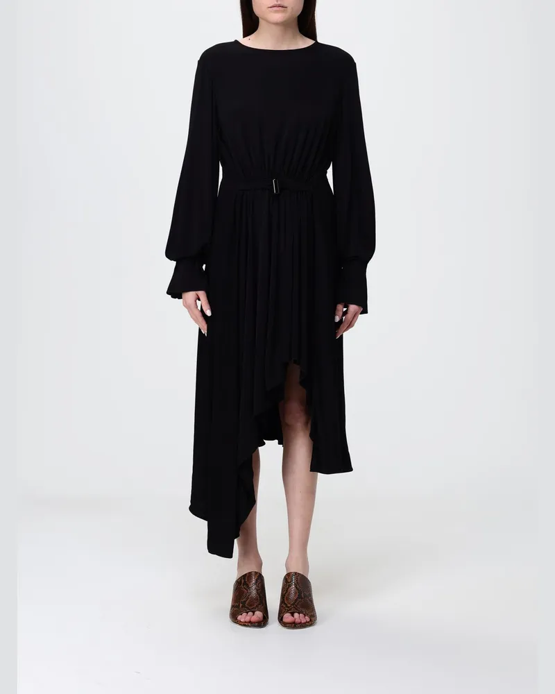 Loewe Asymmetrisches Viskosekleid Schwarz