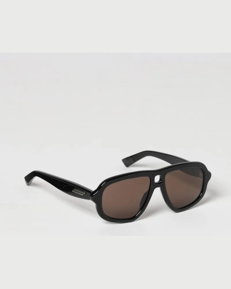 Bottega Veneta Aviator-Sonnenbrille aus recyceltem Acetat mit Doppelsteg Schwarz