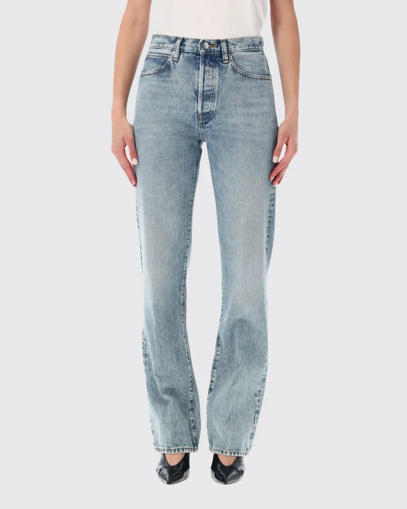 Frame Denim The Vertical Straight Jeans mit hoher Taille aus Baumwolldenim Denim