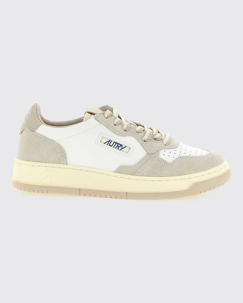 AUTRY Medalist Low Sneaker aus glattem Kalbsleder mit perforierter Spitze Grau