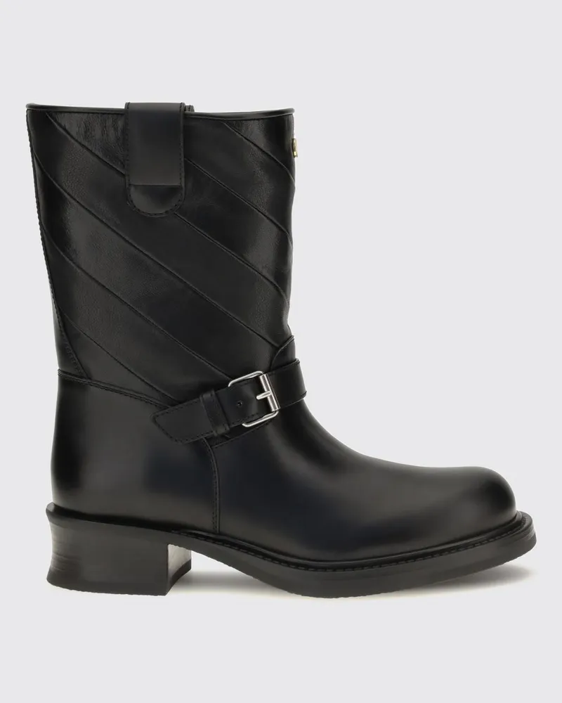 Valentino Garavani Biker-Stiefel aus Glattleder mit VLogo Signature Schwarz