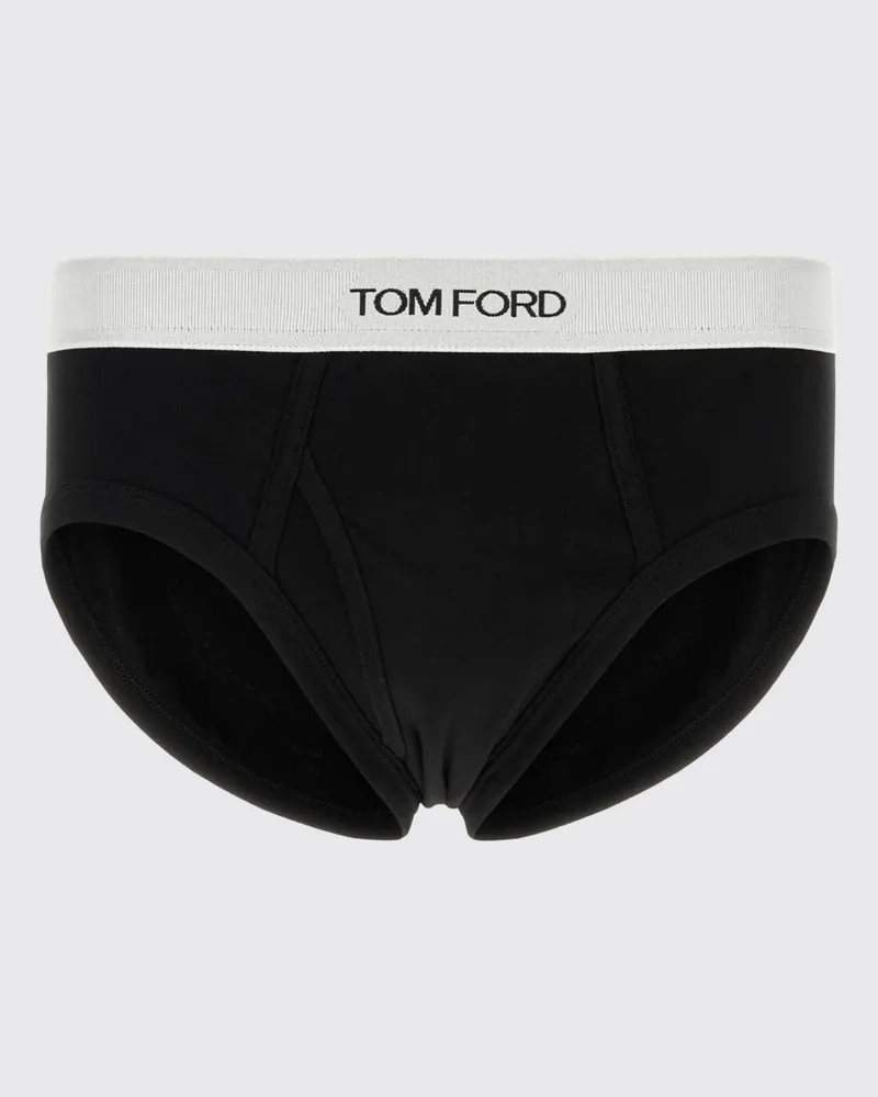 Tom Ford Baumwoll-Stretch-Slips mit Logo-Bund Schwarz