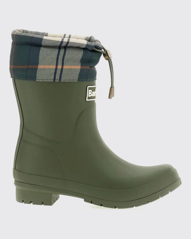 Barbour Mowbray Gummistiefel mit Tartan-Detail und verstellbarem Kordelzug Grün