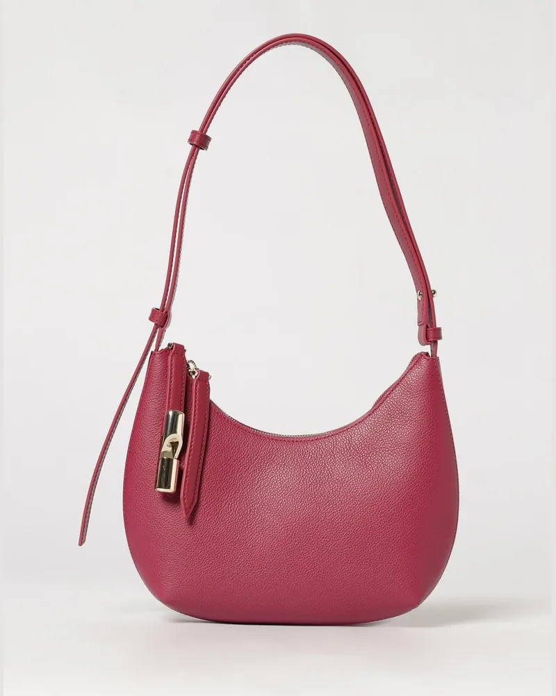 Furla Hobo-Tasche aus gehämmertem Kalbsleder mit verstellbarem Schulterriemen Braun