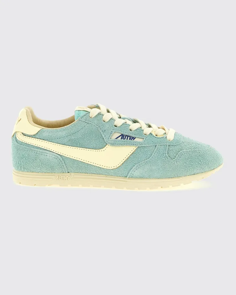 AUTRY Wildpace Low zweifarbige Sneakers aus Glatt- und Veloursleder Wasser