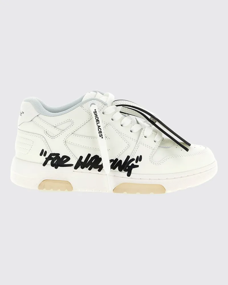 OFF-WHITE Out Of Office "For Walking" Low-Top-Sneakers aus Leder Weiß
