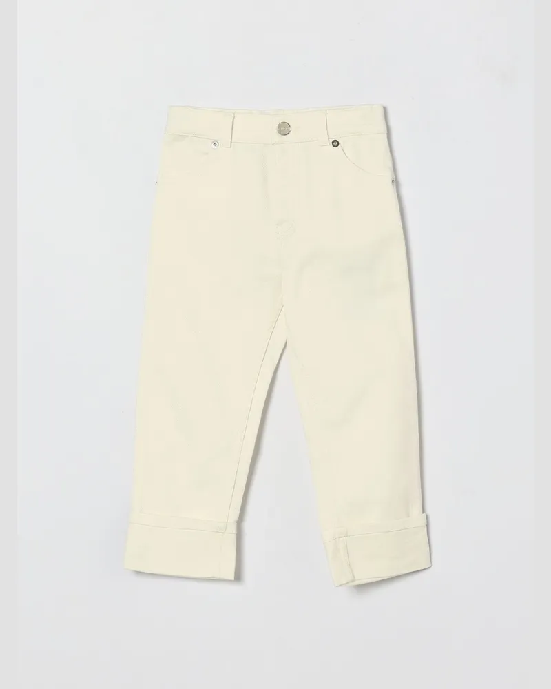 Gucci 5-Pocket-Jeans für Jungen aus reiner Baumwolle mit hohem Bund und Umschlag Weiß