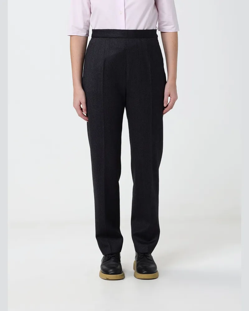 Jil Sander High-Waist Slim-Fit Hose aus reiner Wolle mit seitlichem Reißverschluss Grau