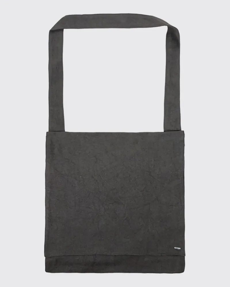 Our Legacy Grande Slack Bag Tote aus Leinen mit flachem Griff Olive