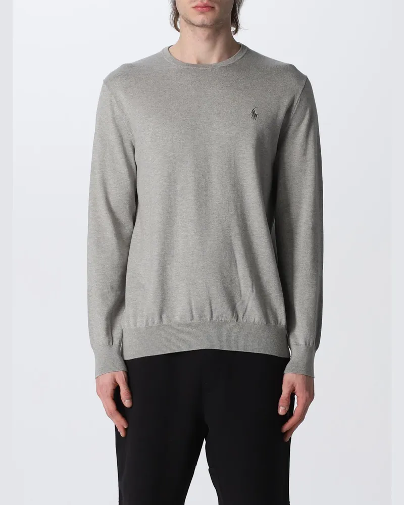 Ralph Lauren Basic Strick mit gesticktem Logo Grau