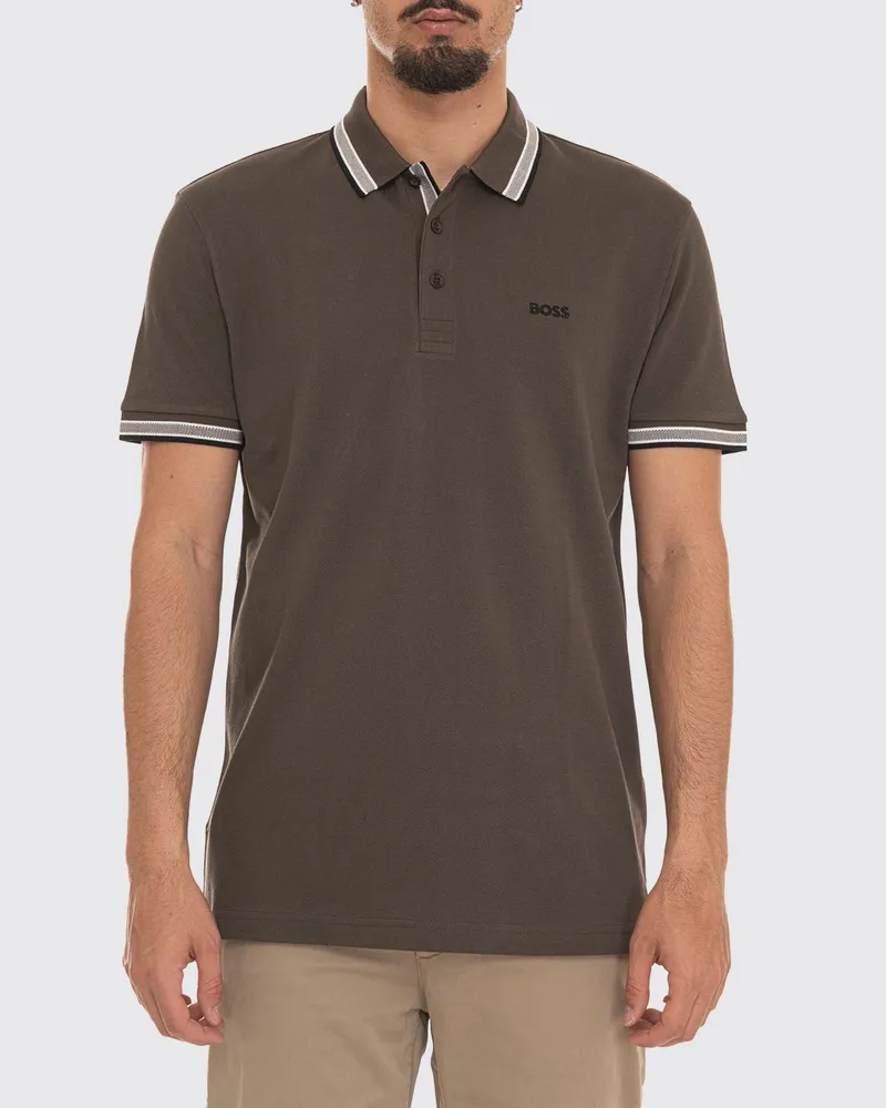 HUGO BOSS Basic Baumwoll-Polohemd Braun