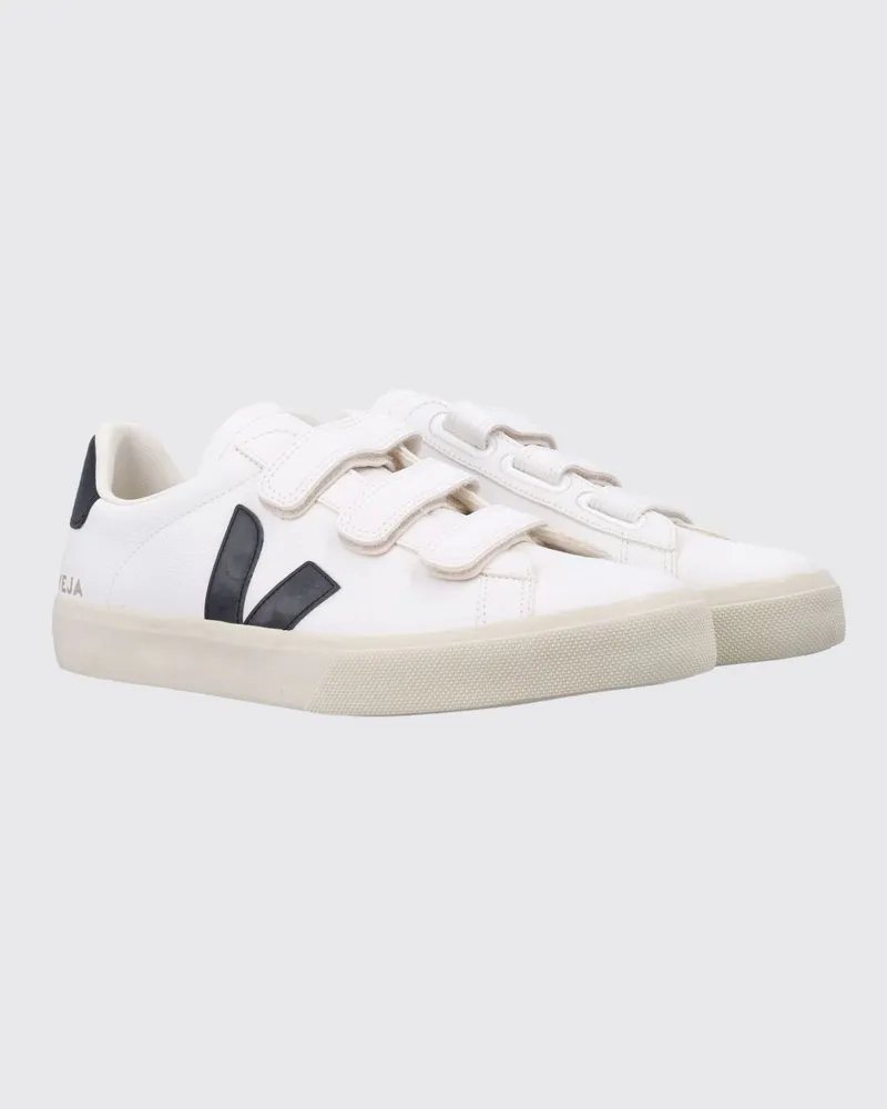 VEJA Recife Sneaker aus nachhaltigem O.T.-Leder mit Klettverschluss und Logo Weiß