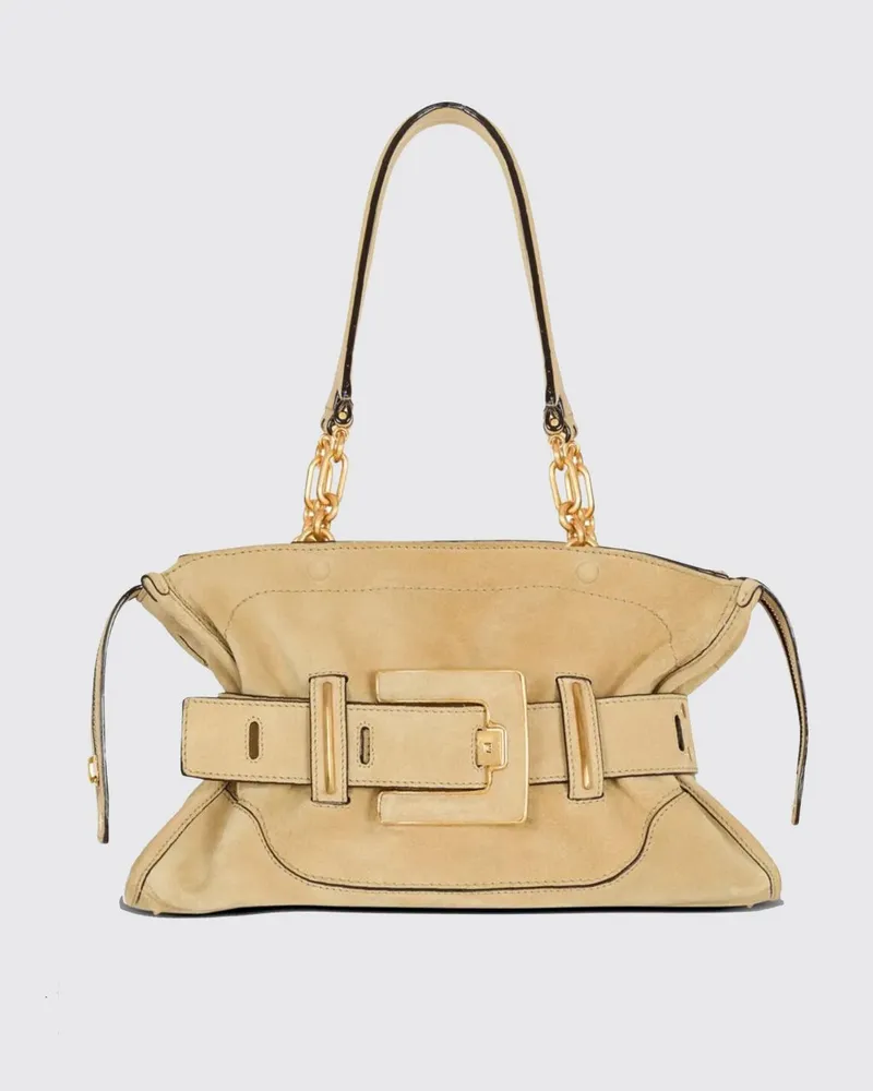 Balmain Schultertasche damen Beige