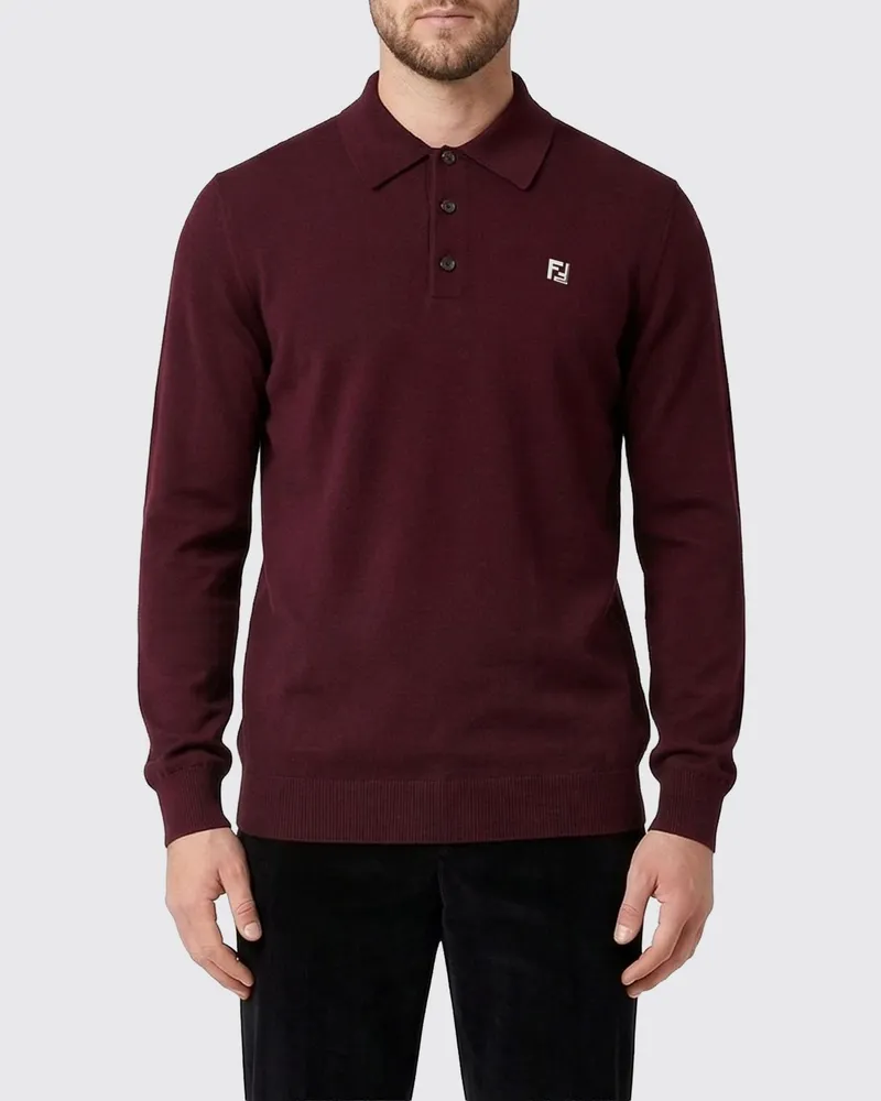 Fendi Polo herren Burgunderrot