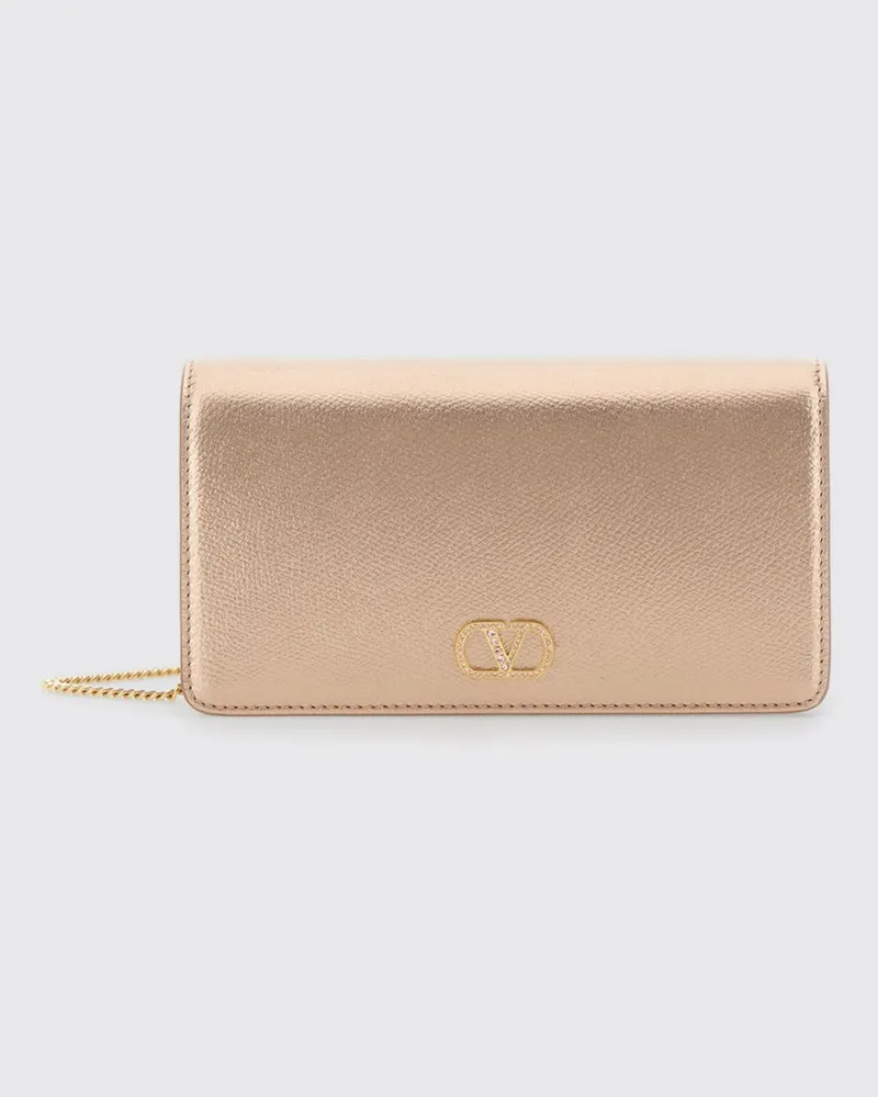 Valentino Garavani VLogo Signature Mini-Tasche aus Leder mit Strass Pink