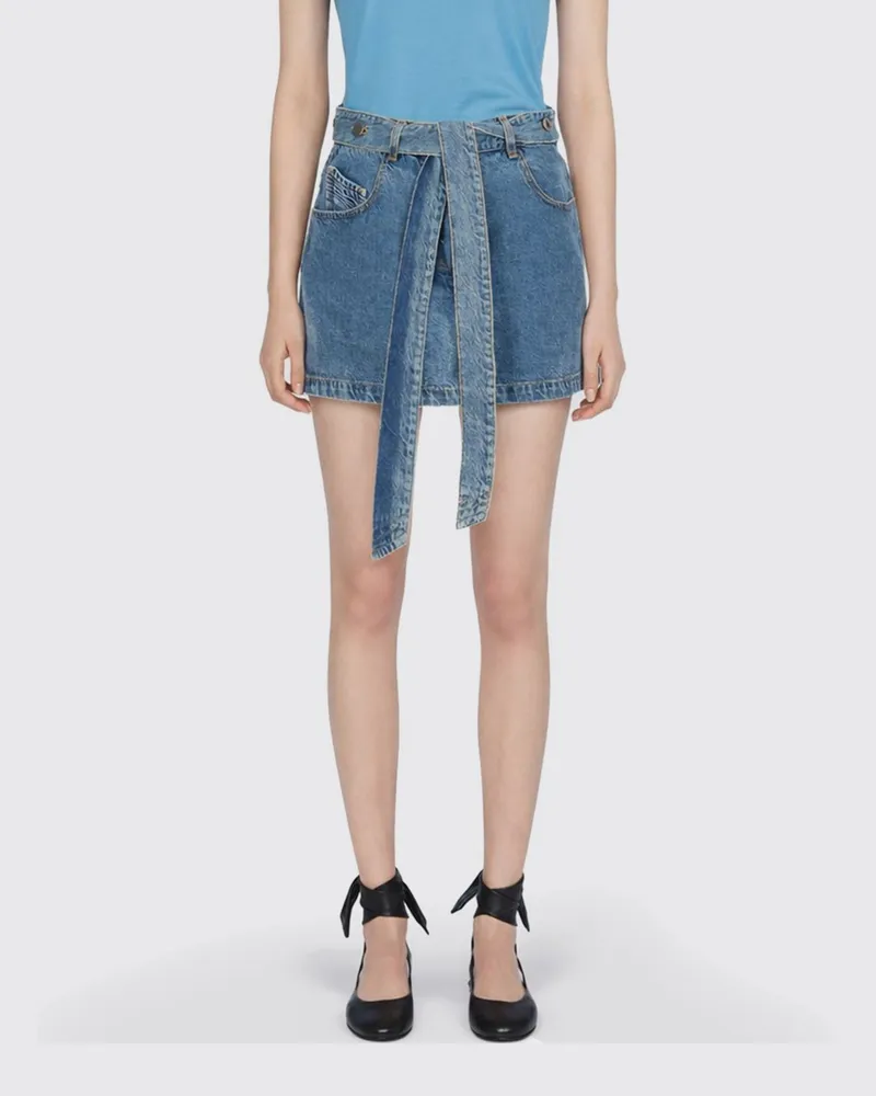 ATTICO Baumwoll Denim Minirock Denim