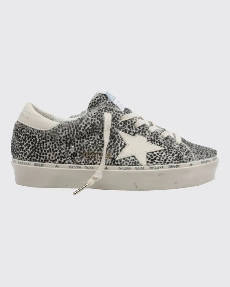 Golden Goose Hi Star Ponyfell-Sneakers mit Animal-Print und Plateausohle Schwarz