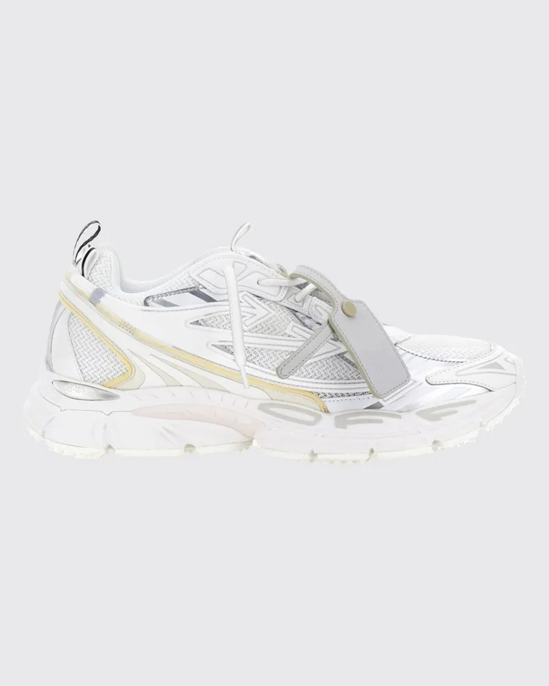 OFF-WHITE Bicolor Be Right Back Mesh-Sneaker mit gekerbter Sohle Weiss