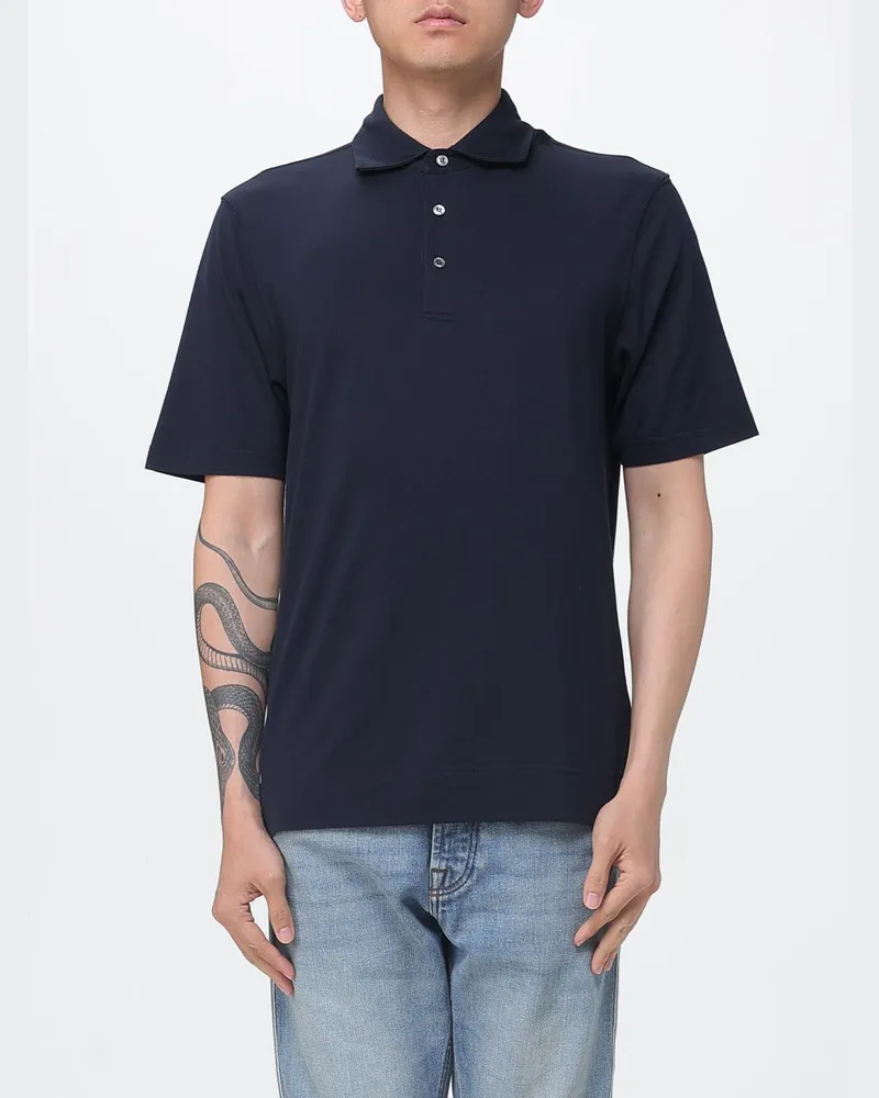LARDINI Baumwoll-Poloshirt Blau