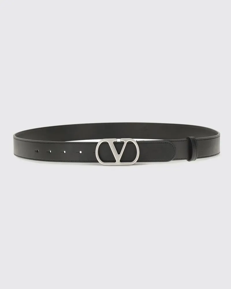 Valentino Garavani VLogo Signature Gürtel aus glattem Kalbsleder Schwarz