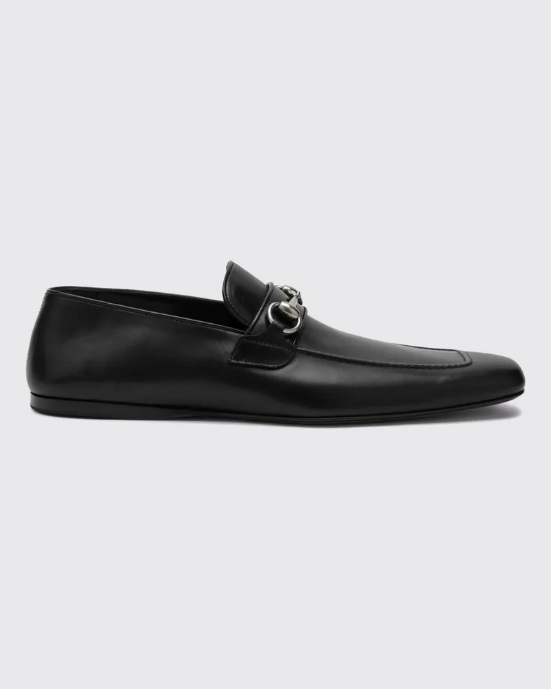 Gucci Kalbsleder-Loafer mit Horsebit-Detail und eckiger Spitze Schwarz