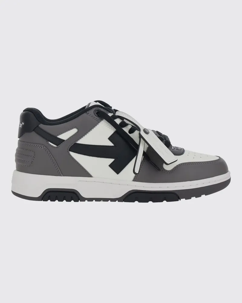 OFF-WHITE Zweifarbige Out Of Office Low-Top-Sneaker aus Glattleder Grau