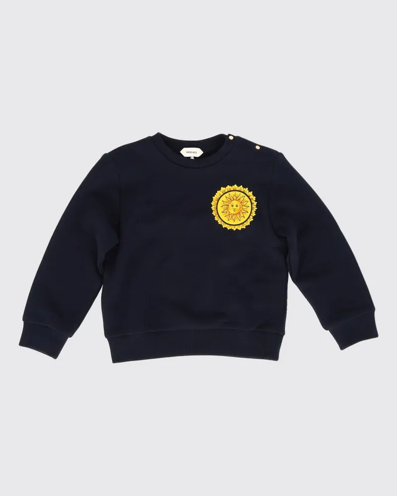 Versace Baumwoll-Sweatshirt für Jungen mit Grafikdruck und Rundhalsausschnitt Blau