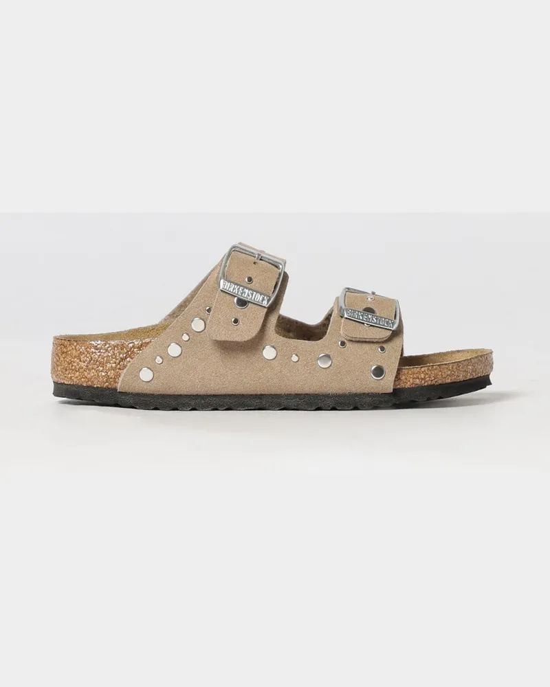 Birkenstock Arizona Rivet Wildleder-Sandalen mit Nieten Grau