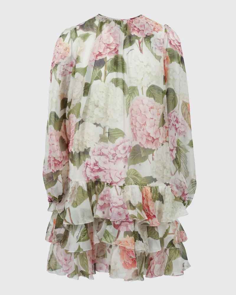 Dolce & Gabbana DOLCE  GABBANA Dolce & Gabbana Seidenchiffonkleid mit Blumenprint Bunt