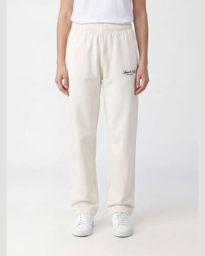 SPORTY & RICH SPORTY  RICH Sporty & Rich Jogginghose aus Baumwolljersey mit hohem Bund und geradem Bein Ecru