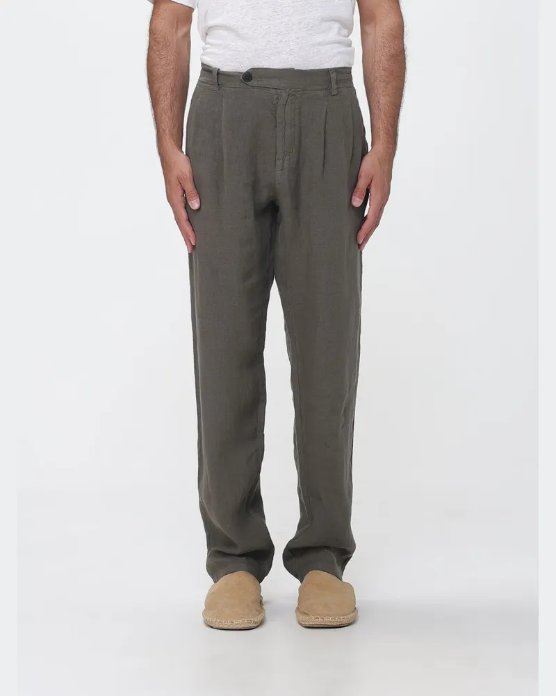 MC2 Saint Barth Leinen-Chino-Hose mit versetztem Verschluss Grün
