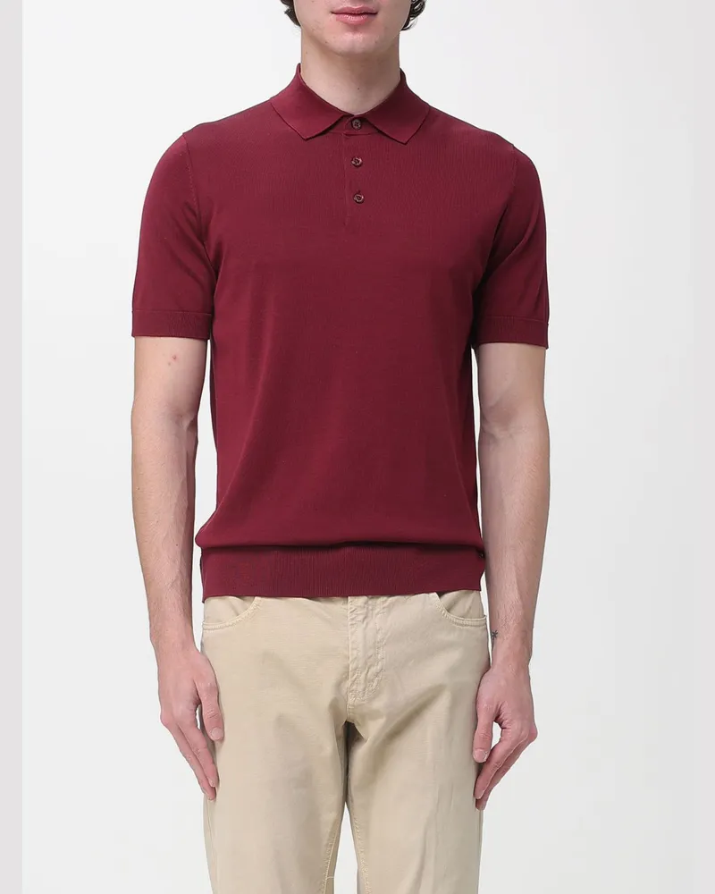 Paolo Pecora Milano T-shirt herren Burgunderrot