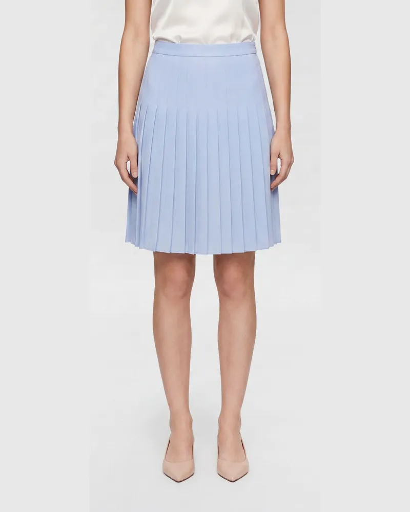 Maison Margiela Plissierter Minirock aus Baumwollpopeline mit hoher Taille von Blau