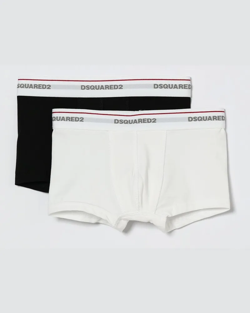 Dsquared2 2er Set Baumwollboxershorts mit Logo Weiß