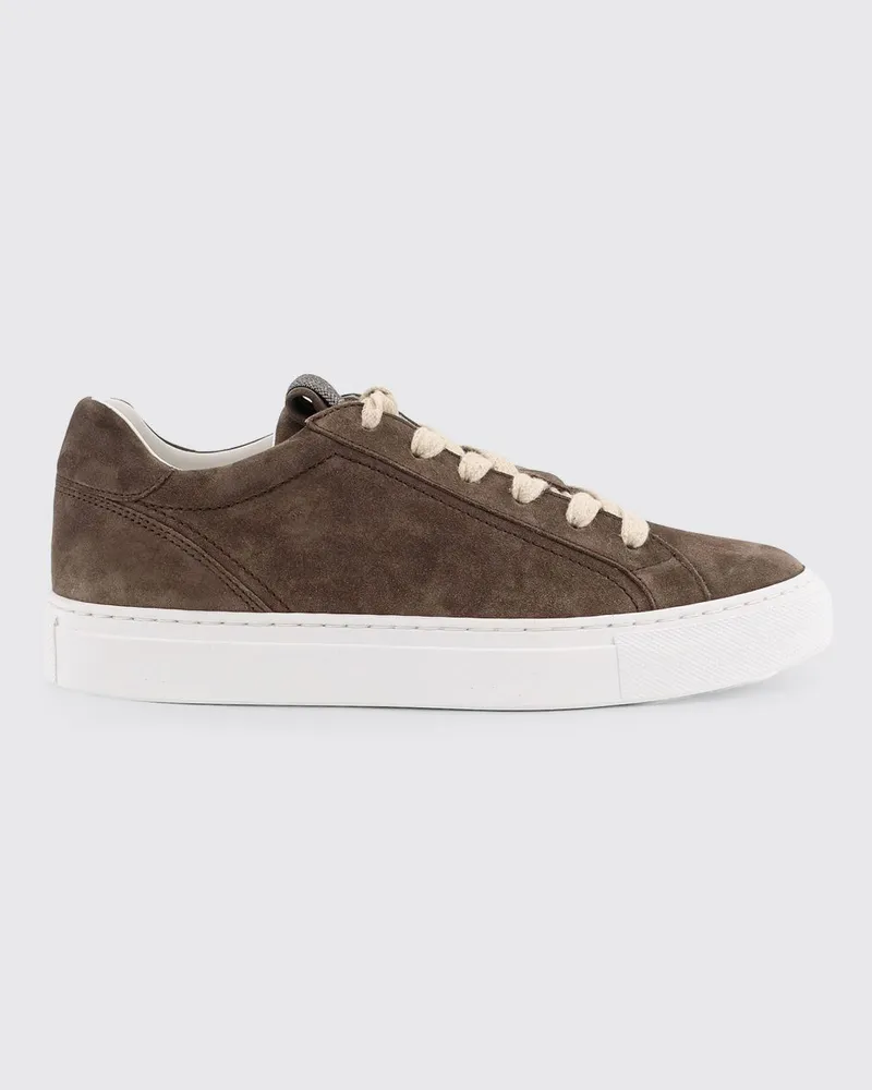 Brunello Cucinelli Wildleder-Sneakers mit Monile Mud