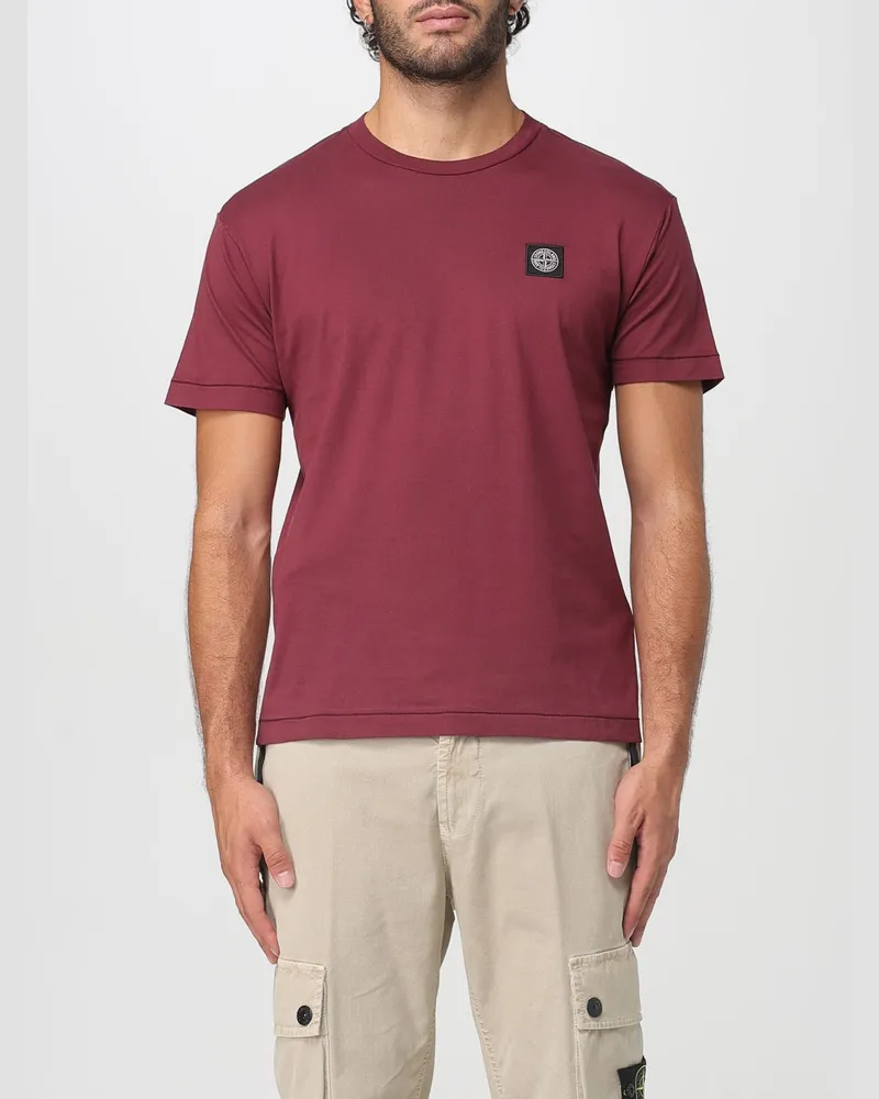 Stone Island T-shirt herren Burgunderrot