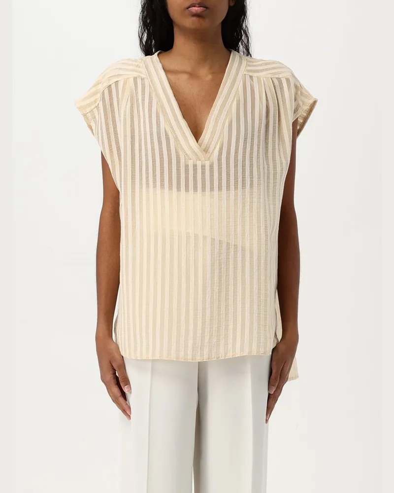 Kaos Top damen Beige