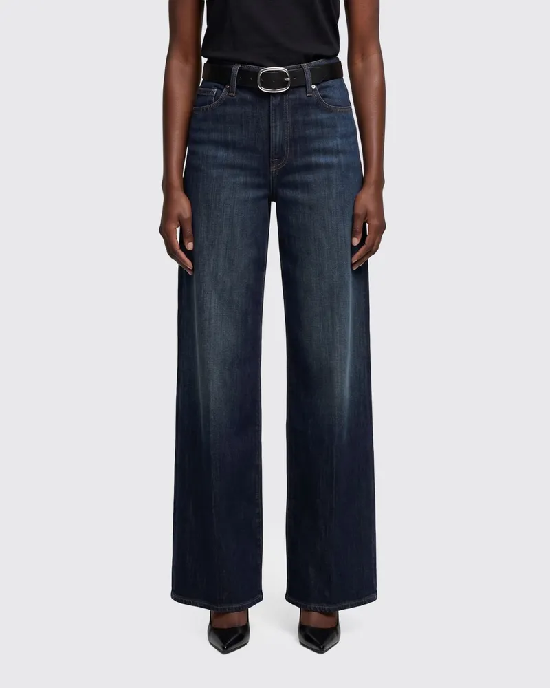 7 for all mankind Lotta High-Waist Wide Leg Jeans aus Baumwolldenim Blau