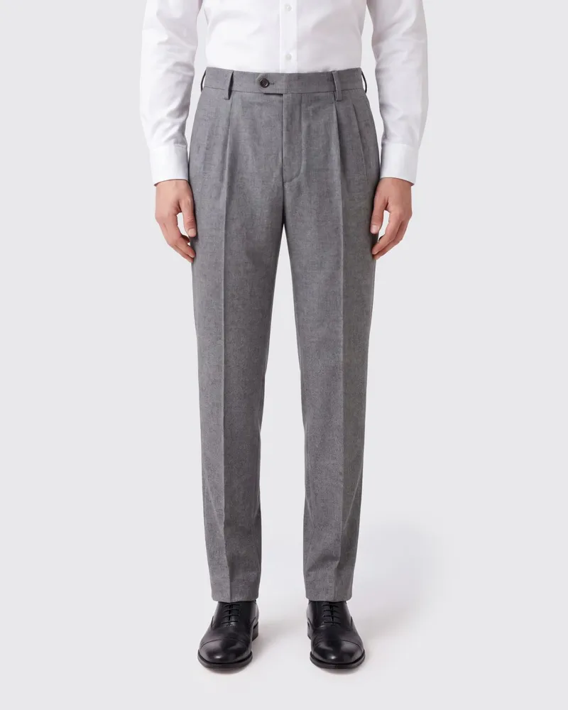 Eleventy Slim-Fit-Anzughose von aus Wolle und Kaschmir mit Bundfalten Grau