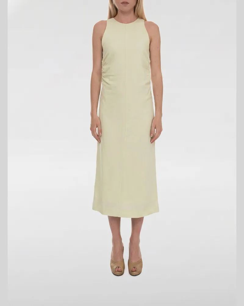 HUGO BOSS Delinna Midikleid aus Leinen Grün